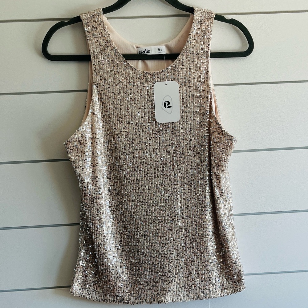 Elodie Sparkling Sequin Blouse - Silver